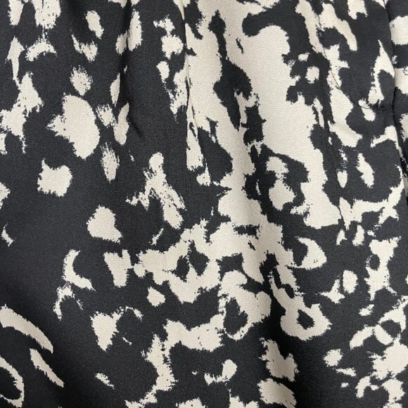 NWT Banana Republic Factory Pants Relaxed Trouser Black Off-White Abstract Sz 14 - Picture 9 of 12